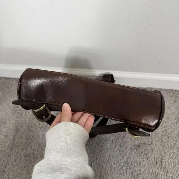 Vera Pelle Dark Brown Italian Leather Backpack Made in Italy Luxury - Picture 14 of 15